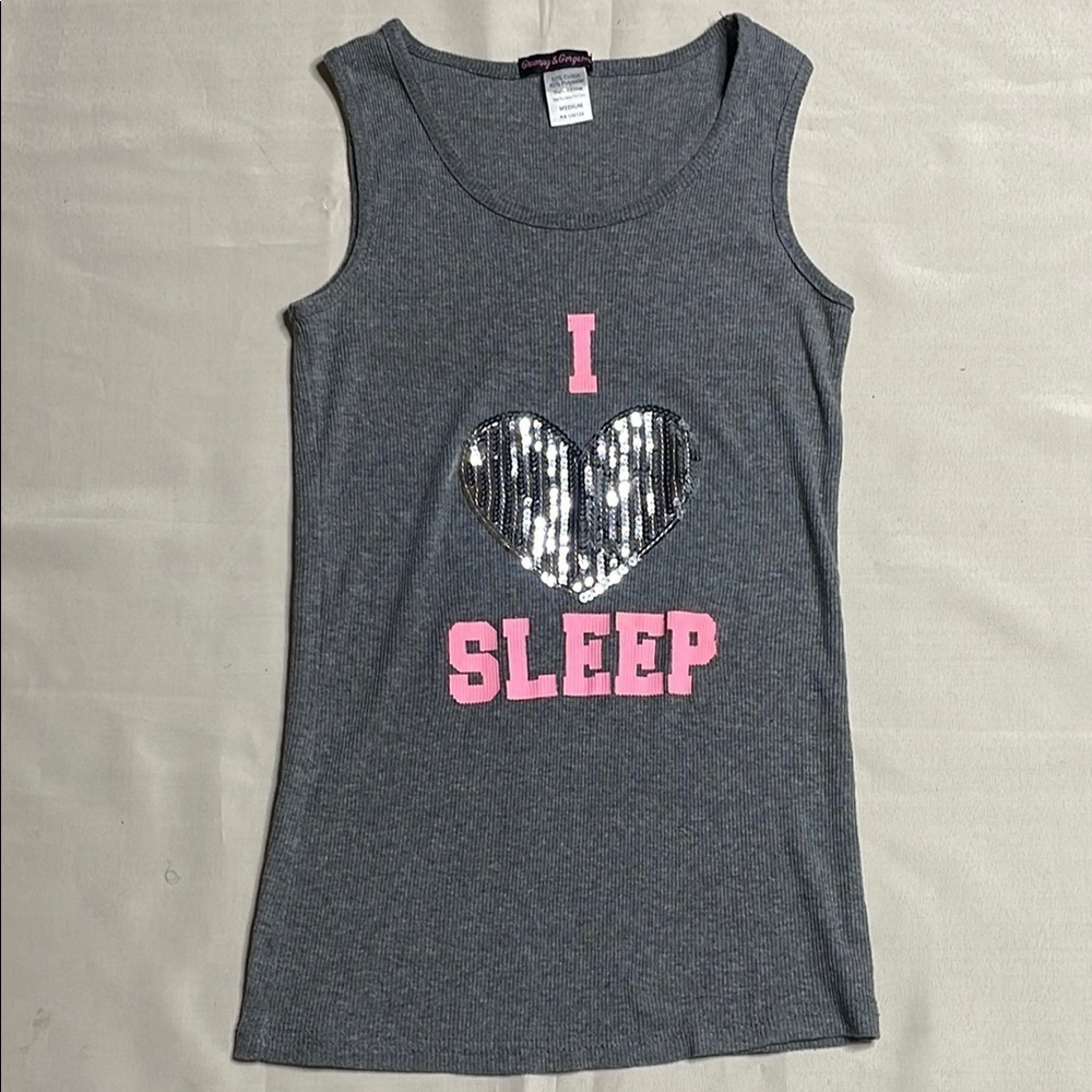 GRUMPY & GORGEOUS Gray Sleeveless Top with Pink and Black Accents - Picture 4 of 8